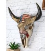 Western Patriotic Bull Cow Skull W/ American Flag Bald Eagle