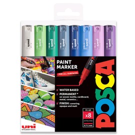 POSCA - PC-1M Art Paint Marker - Set of 8 - in Plastic Case (Winter Tones)