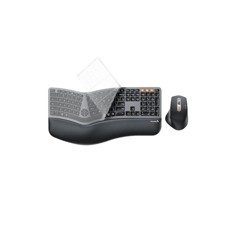 Silicone Keyboard Cover for ProtoArc EKM01 Plus Ergonomic Keyboard Mouse