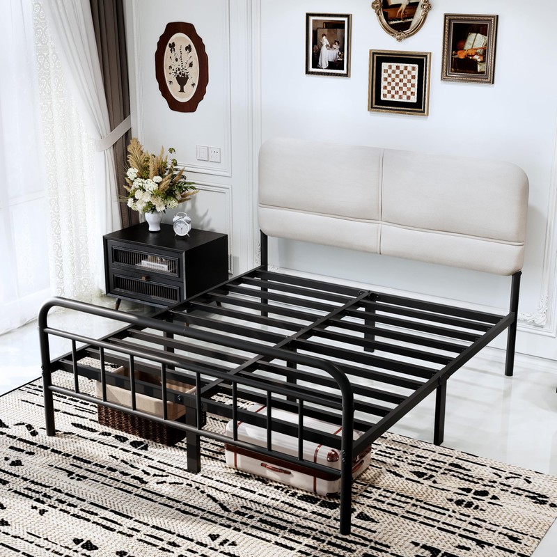 Easllre 14Inch Metal Bed Frame,Full Size Bed Frame with Storage