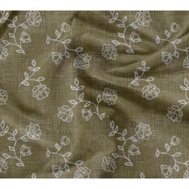 Soimoi Lightweight Velvet Fabric - Green, Floral Print, Unstitched Material - 58" Wide, Perfect Fabric for Upholstery, Sofa, Chair, Cushion and Other Home Furnishing Projects, 1 Meter