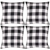 4 Pack Plaids Throw Pillow Case,Soft Cotton Canvas Pillow Covers