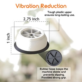 Anti Vibration Pads for Washing Machine, Dryer Foot Pads, Washer Foot Stabilizer, Washing Machine Shock Absorber Pads, Washing Machine Leveling Feet (4 Pcs)