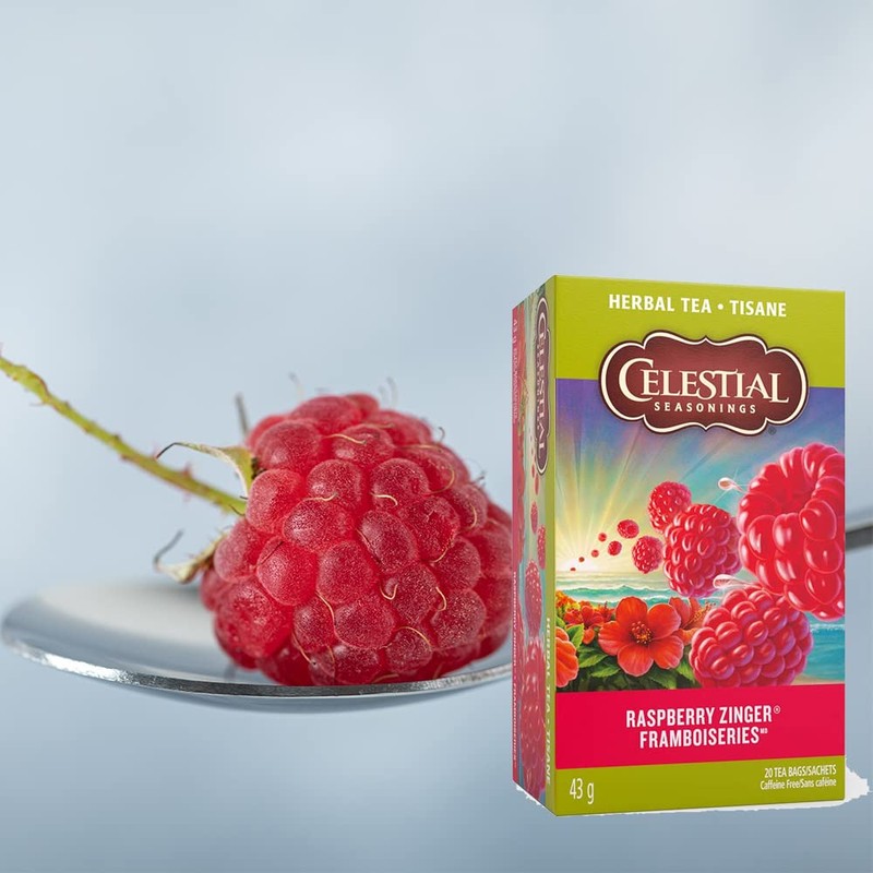 Celestial Seasonings Herbal Tea, Raspberry Zinger, 20 Count (Pack of