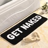 QJHOMO Get Naked Bath Mat Cute Black and White Bathroom
