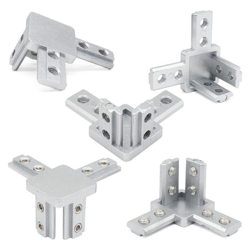 BLCCLOY 8Pcs 10 Series Aluminum Extrusion Profile Tri Bracket 3-Way