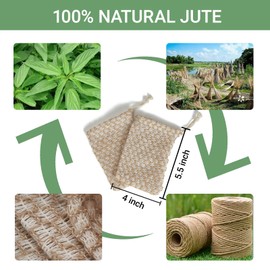 Soap Holder Natural JuteExfoliating Soap Bag for Bar Soap Eco Friendly Soap Savers for Bar Soap Ideal Soap Bags for Soap Bars Perfect for Bath and Shower Usage（6 Pack）
