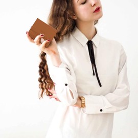 CALIYO Women's Purse Made of Smooth and Soft Synthetic Leather Small Short Format Wallet Colours with Many Compartments, Signal brown, Elegant