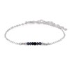 Tiny Sparkling Sapphire Faceted Bead Bar Bracelet in Stainless Steel