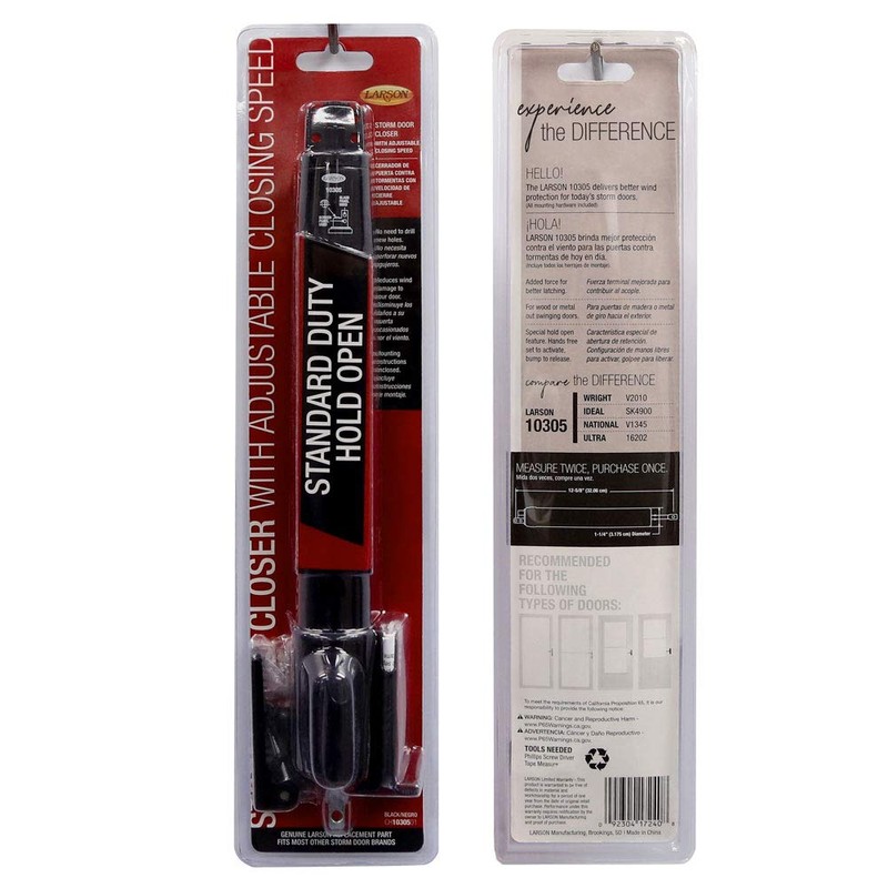 LARSON Certified Black Storm Door Piston Hold-Open Kit, Storm Door