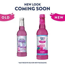 Jordan's Skinny Mixes Sugar Free Syrup, Unicorn Flavor, Fruit Flavored Water Enhancer, Drink Mix for Ice Tea, Lemonade & More, Zero Calorie Flavoring, Keto Friendly, 25.4 Fl Oz, 6 Pack