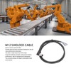 M12 Connector Cable 4 Pin Shielded Right Angle Waterproof Aviation