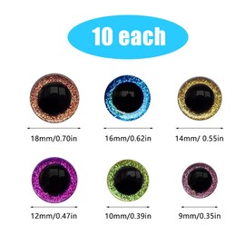 posionks 60 Pcs Safety Eyes for Crochet Toys Plastic Safety Eyes for Amigurumi with Gasket Toy Eyes Crochet Eyes for Crochet Crochet Safety Eyes for Toy Eyes DIY Crafts Plush Toys