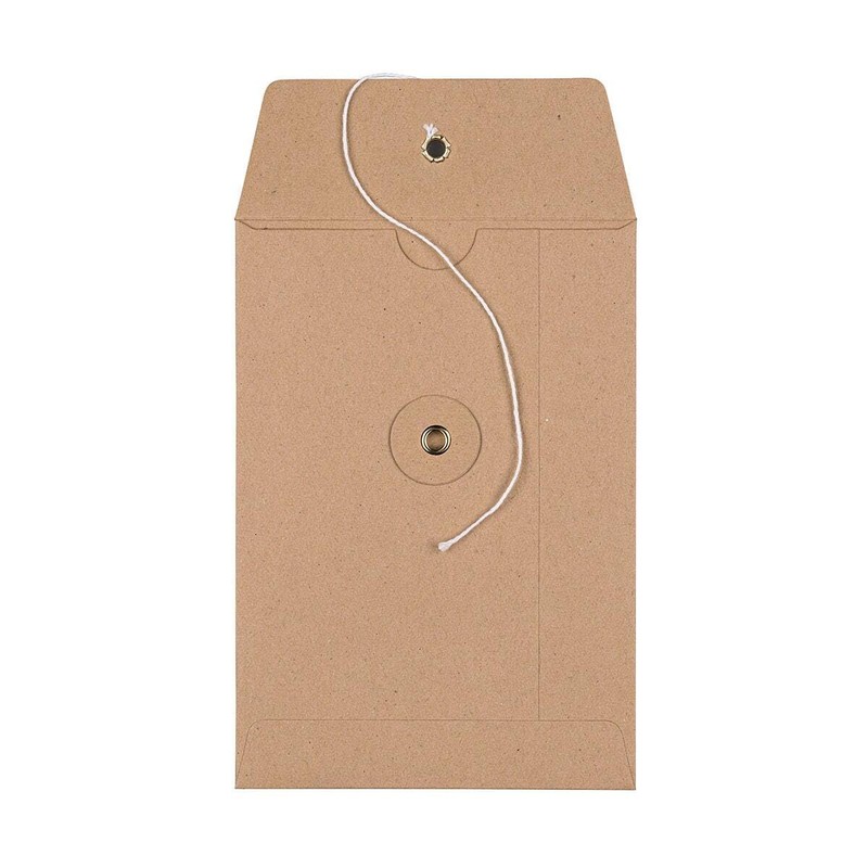 Envelope C6 162 x 114 mm, Brown, Twine Closure, Kraft