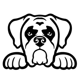 STICKER DAD Boxer Dog Peeking V1 Vinyl Decal by StickerDad - Size: 5", Color: Black - Windows, Walls, Bumpers, Laptop, Lockers, etc.