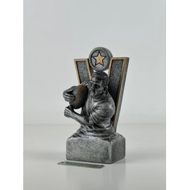 SilverTrophy: Silver & Gold Rugby Player Star Trophy Award - Player of the Match, Team Competition, Rugby Union, Finals, Officials, Winner, Champions, Nations, Sevens.