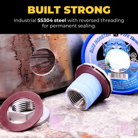 1" NPT SS304 Heavy Duty EZ Seal Weldless Bulkhead w/EPDM Gaskets