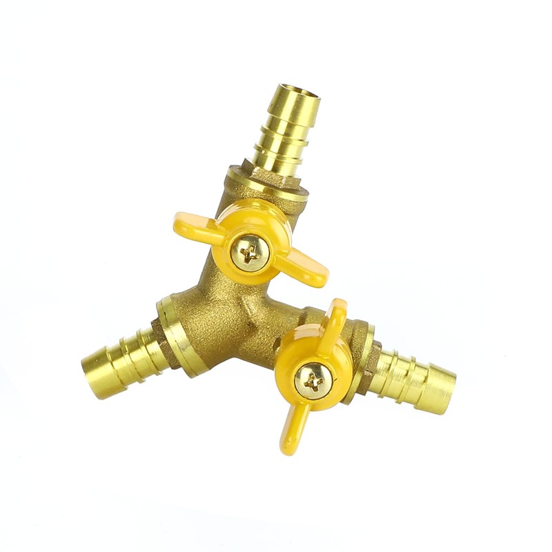 Areyourshop 3/8" Hose Barb Ball Valve Y Shaped 3 Way