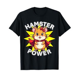 Cute Hamster Power Girl Furry Friend Superhero Star T-Shirt