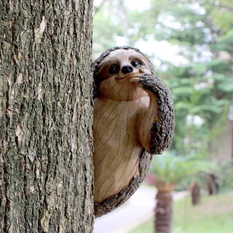 Sloth Sculpture Hand Painted Finish Resin Vivid 22x10x14.5cm Outdoor Sloth