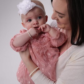 Cherished Moments Sterling Silver Cultured Pearl Bracelet for Daughter and/or Child, Forever in My Heart (Large)