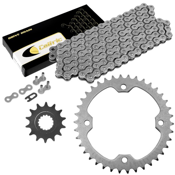 Caltric Drive Chain and Sprockets Kit Compatible with Yamaha Raptor