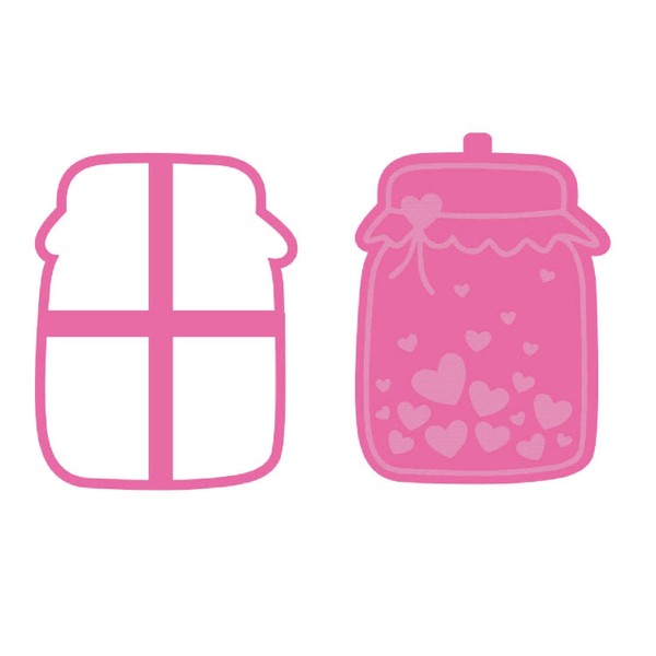 LissieLou Jar of Hearts Cookie Cutter and Stamp Valentine's Day