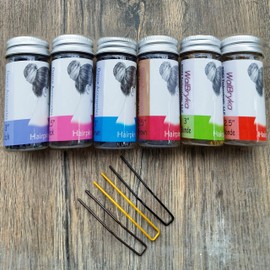 WalBryka 12 Pcs U Shape Metal Hair Pins with Portable Box Hair Accessories for Women (3 inch, Blonde)