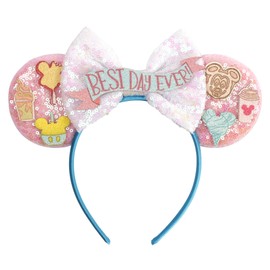 zhezesmila Mouse Ears for Women Birthday Girl Headband Sequin Ears Hair Accessories for Birthday Decorations Park Trips