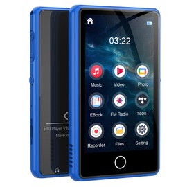 80GB MP3 Player with Bluetooth，3″Full Video Format Portable MP3 Player for Kids，MP4 Music Player with Speaker, FM Radio, Voice Recorder, Up to 256GB,Blue