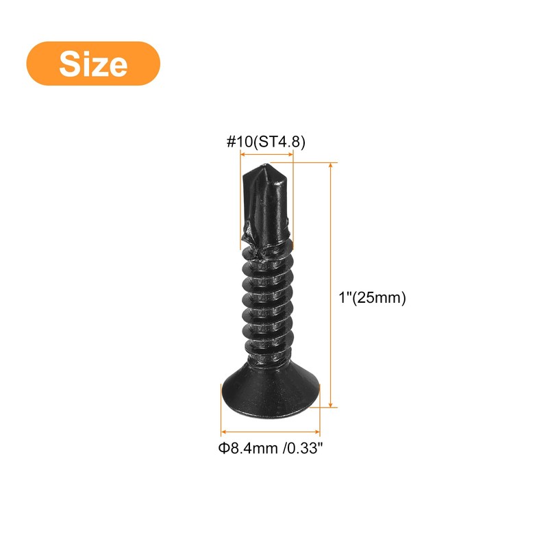 QUARKZMAN #10 x 1 Inch Drilling Screws Countersunk Head Pack