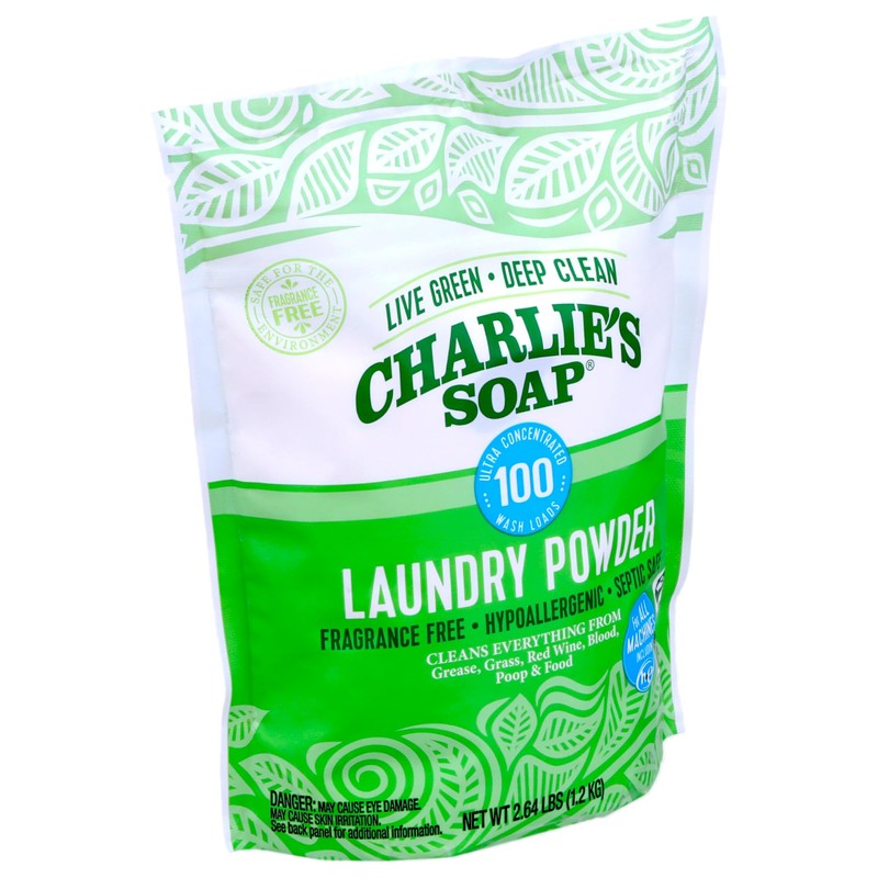 Charlie’s Soap Laundry Powder (100 Loads, 2 Pack) Hypoallergenic Deep