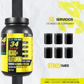 Aminoácidos Bcaas + Glutamina 34 Zero 1kg Varios Sabores
