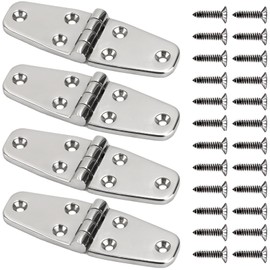 Laorde 316 Stainless Steel Boat Hinges Marine Grade 4 inch x 1.5 inch Heavy Duty Boat Hatch Hinge 102 mm x 38 mm Casting Cabinet Door Hinge with Screws 4 PCS