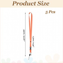 PATIKIL 5 Pack Orange Lanyards for Keys, Cool Breakaway Lanyard for Men, ID Badges Holder Straps with Lobster Clasp Keychains for Teachers Office Staff