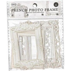 10 Pcs White Scrapbook Frames, Vintage Hollow Paper Frames Small, Thin Decorative Paper Lace Cutouts Scrapbook Window Frames for Scrapbooking Journal Crafts Decorative Paper