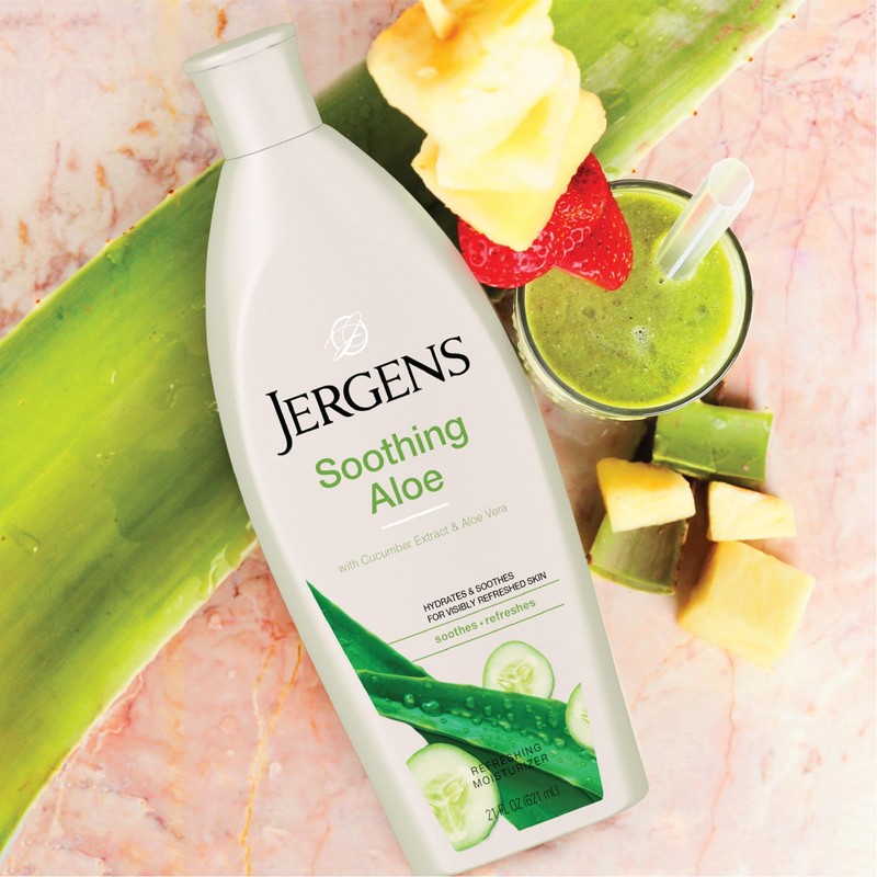 Jergens Hand and Body Lotion, Soothing Aloe Refreshing Moisturizer, with