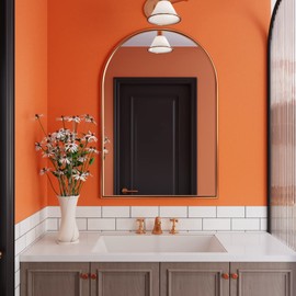 CRE8TIVE Orange Peel and Stick Wallpaper Removable Thick Orange Contact Paper for Cabinets Waterproof Solid Color Wallpaper Self Adhesive Decorative Vinyl Paper for Bedroom Bathroom Cabinets 12"x80"