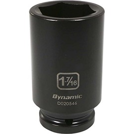 Dynamic Tools 3/4-Inch Drive 6 Point SAE, 1-7/16-Inch Deep Length, Impact Socket