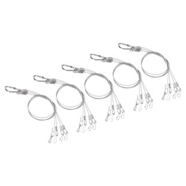 YOKIVE 5 Pcs Hanging Chains, 4 Points Holders Extension Chain Rope Hangers, Great for Flower Pots, Plant Basket, Lantern (Silver, 13.78-Inch)