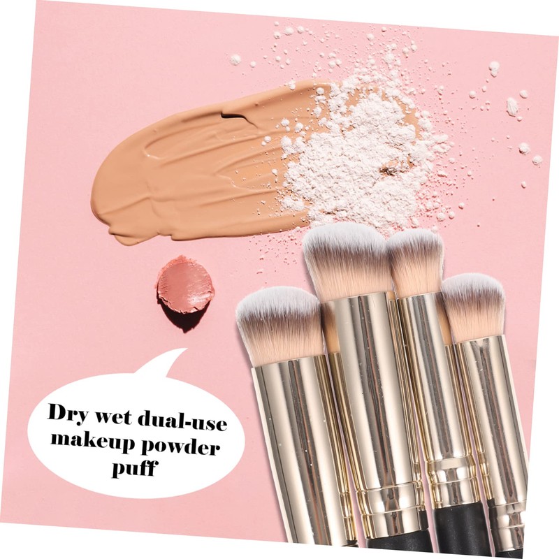 Mikinona 4pcs Face Makeup Brushes Kit Concealer Brush Wooden Handle