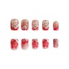 CEWEWP Short Press on Nails Square French Tip Fake Nails
