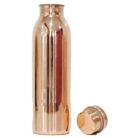 Pure Copper Water Bottle Perfect Ayurvedic Copper Vessel for Sports, Fitness, Yoga, Natural Health Benefits 600 ML (Plain - Shine)
