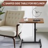 FASNAHOK C Shaped End Table Adjustable Height,360°Swivel Rolling TV Tray,Couch