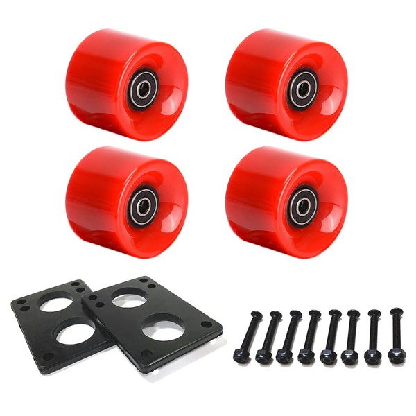 TONLOOEEL 60mm Cruiser Wheels 80A Contains ABEC-9 Bearings and Spacers,Skateboard