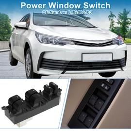 A ABSOPRO Power Window Switch No.8482006100 Front Right Driver Side Window Control Switch for Toyota Camry Corolla RAV4 Black Gray