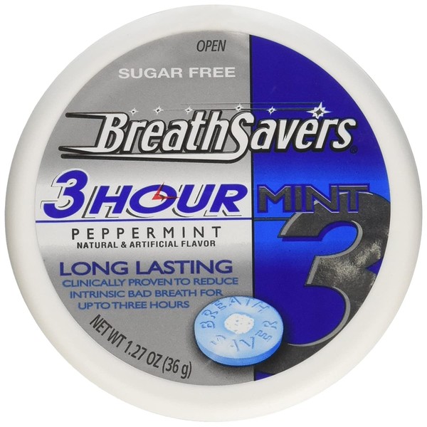 Hershey Breath Savers 3-Hour Peppermint - 1.1 Oz, 8 ea