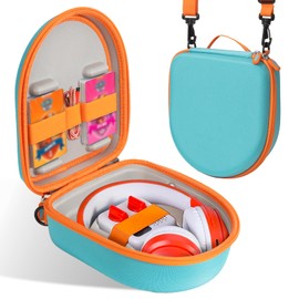 Hard Case for Yoto Mini Audio Music Player with Headphone, Travel Carrying Case Holds Yoto Mini, Headphones and Other Accessories with Adjustable Shoulder Strap, Up to 30 Audiobook Cards(Teal)