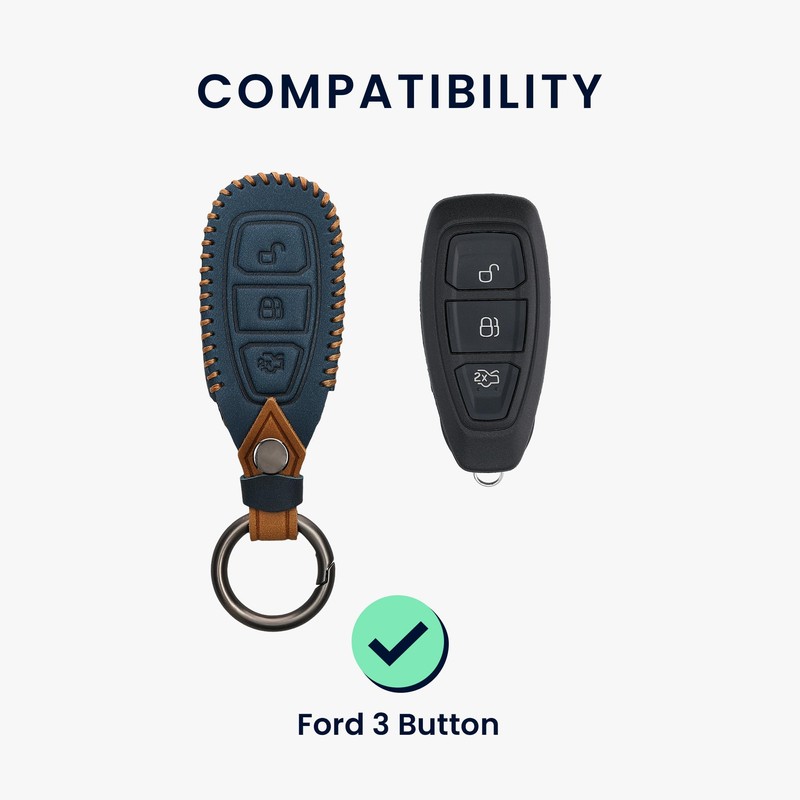 kwmobile Key Cover Compatible with Ford 3 Button Car Key