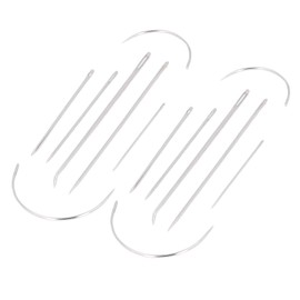 2 Sets Hand Sewing Needle Kit, Multifunctional Leather Sewing Kit with Carpet, Canvas, Sack, Straight Needle, Curved Mattress, Triangle Needle for DIY Leather Craft